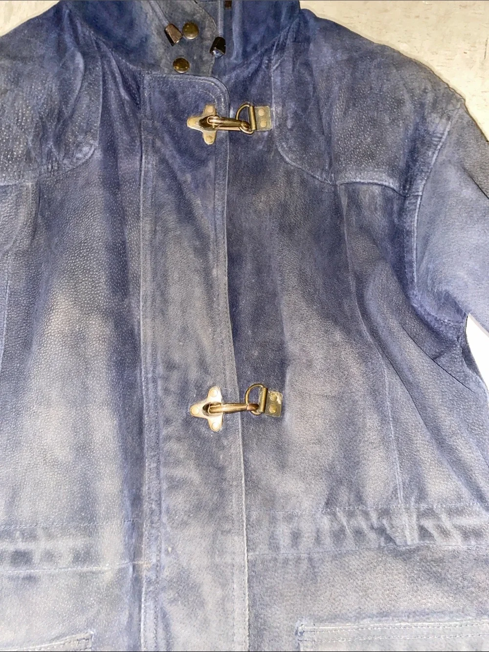 VINTAGE SILVERLEAF HEAVY SUEDE HOODED WOMENS JAVKET SMALL